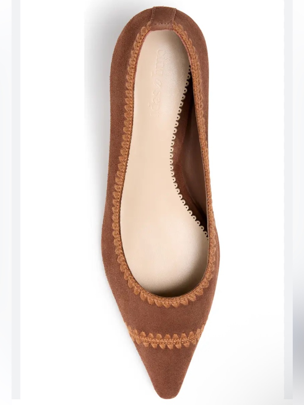 CINQ A SEPT Darling Brown Suede Embroidered Pointed Short Heels Sz 8.5 NEW $425!